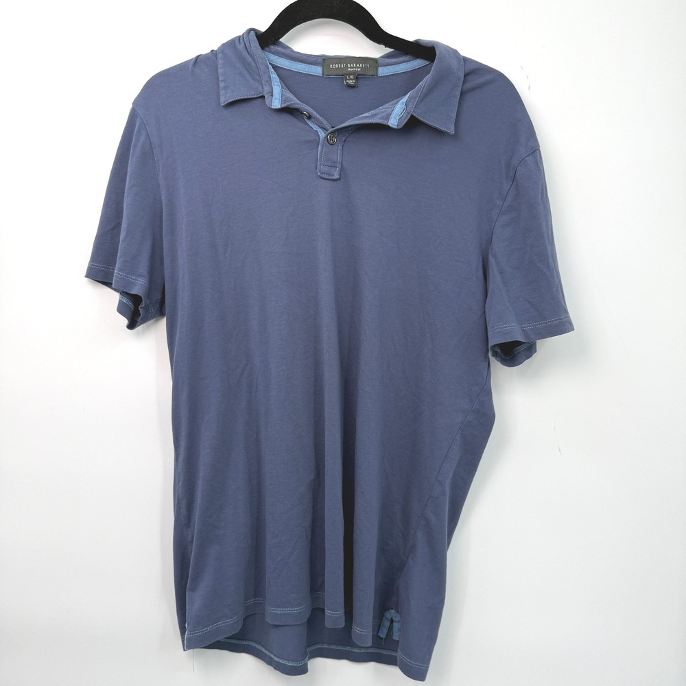 Robert Barakett Pima Cotton‎ Polo Shirt Mens L Blue Preppy AcademiaMinimalist